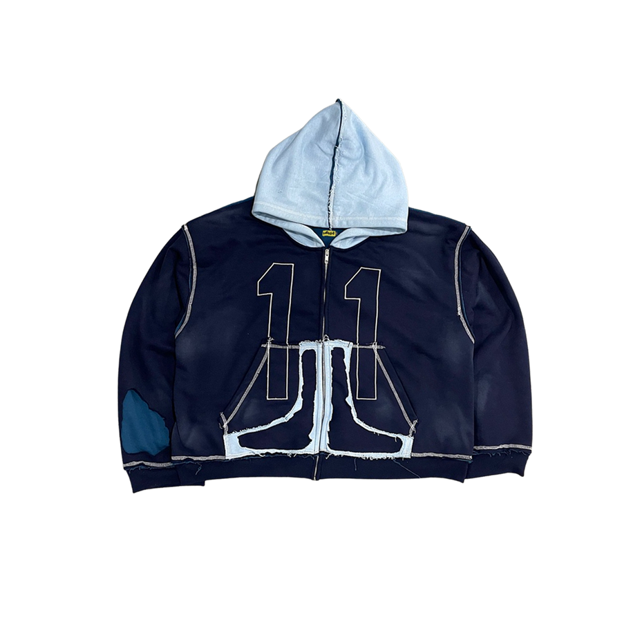 "11:11" COLLEGIATE THRASHER ZIP UP (BLUE)