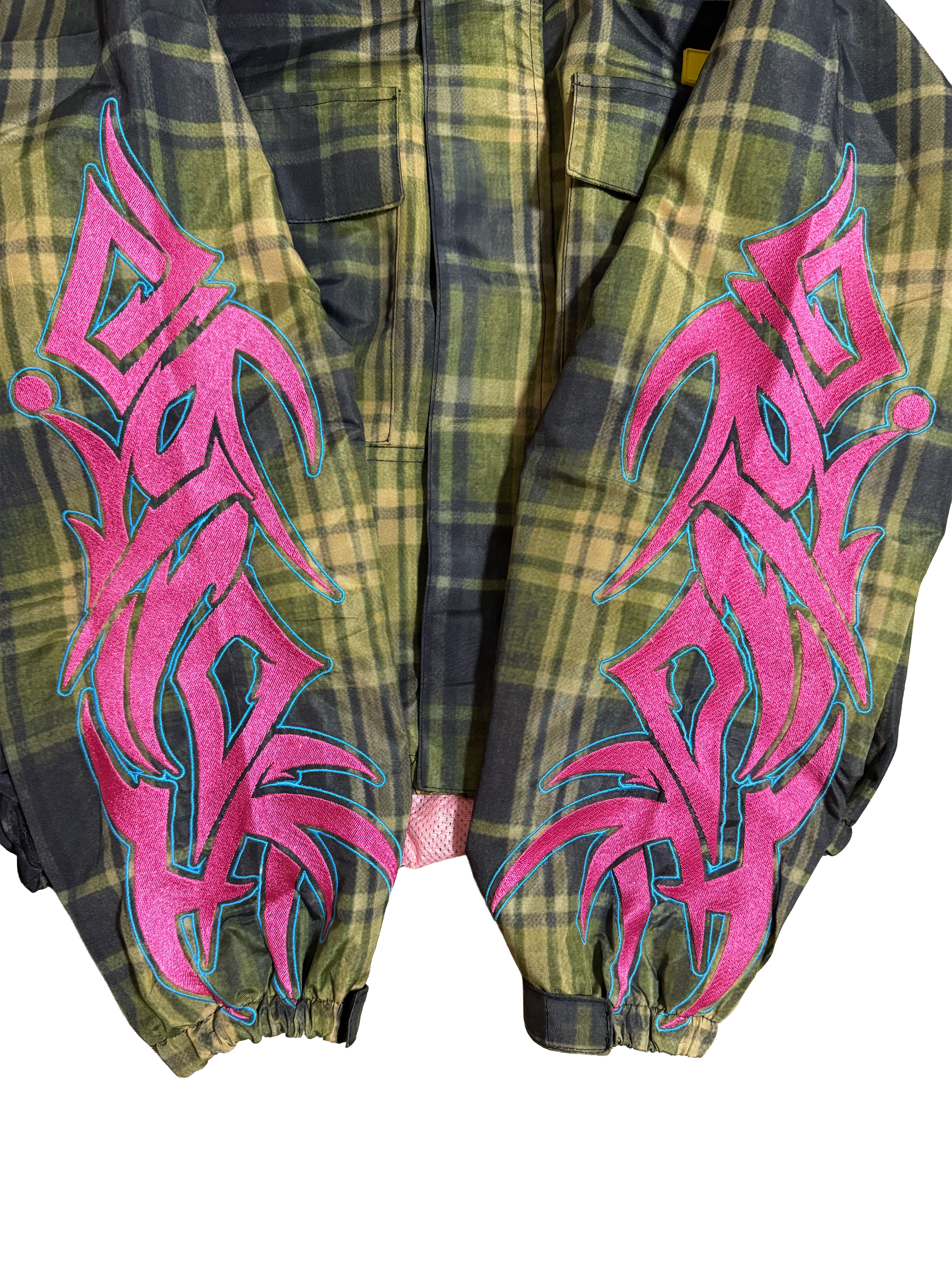 "BLITZ" Plaid Windbreaker