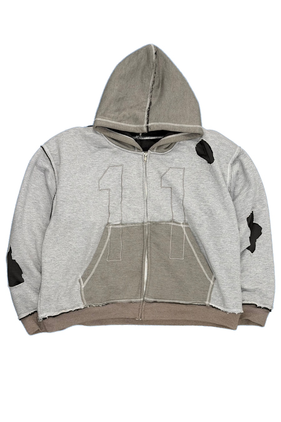 "11:11" COLLEGIATE THRASHER ZIP UP (GREY)