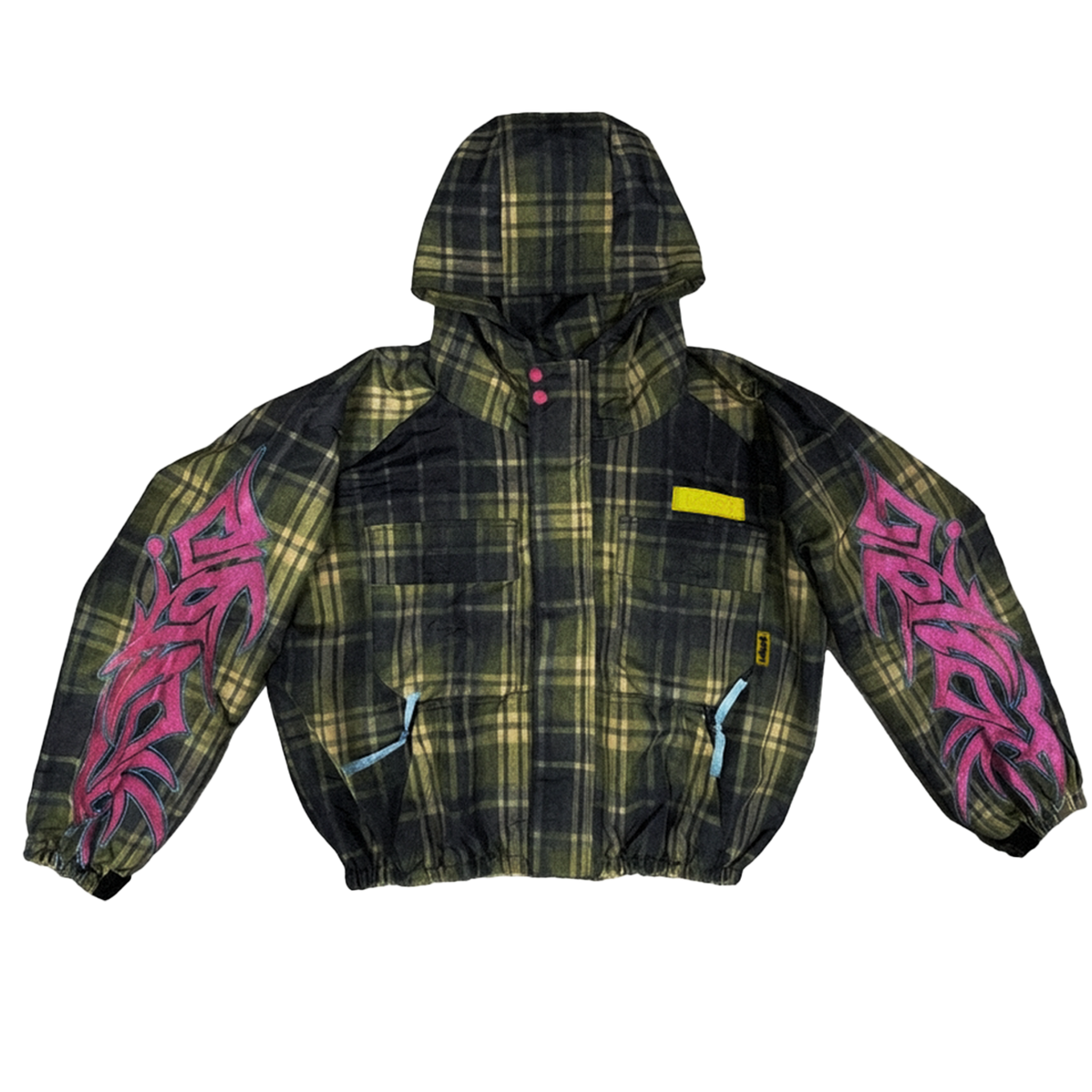 "BLITZ" Plaid Windbreaker
